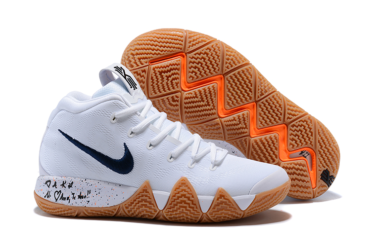 2018 Nike Kyrie 4 White Black Gum Sole Shoes